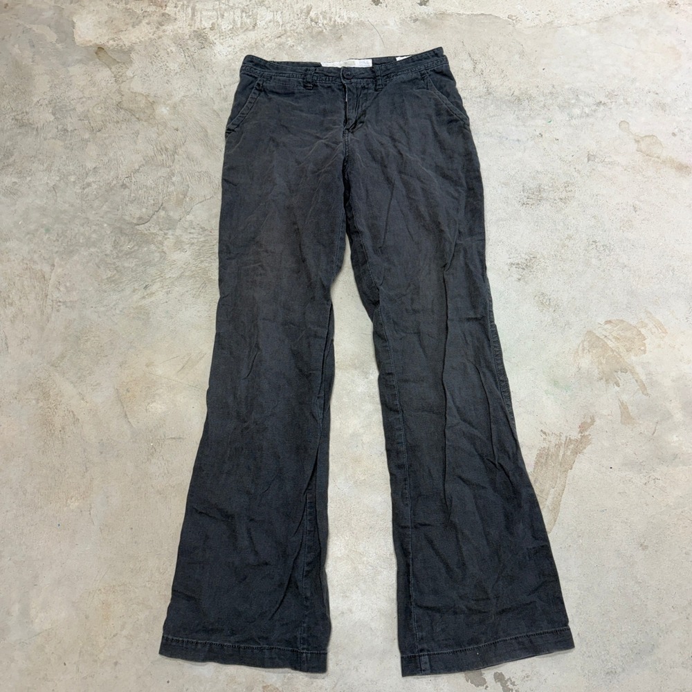 BKE Crossover Jeans Charcoal Grey Linen Cotton Blend Flare Leg 28x34‎
